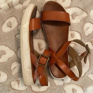 MIA brand cognac platform sandals, size 10